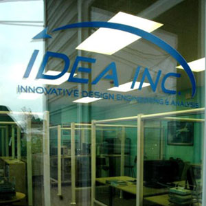 An image through the window of the IDEA office in Mukilteo, WA